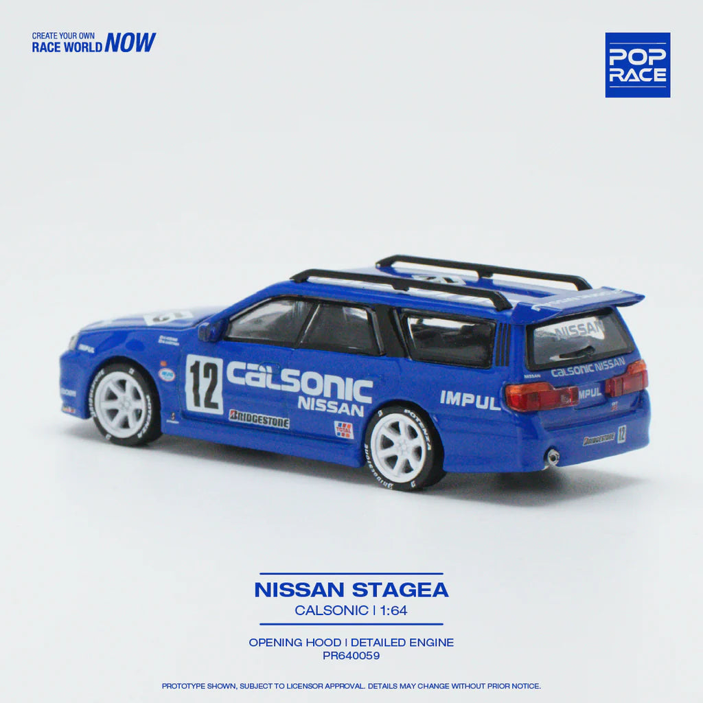 Pop Race 1:64 Nissan Stagea - Calsonic