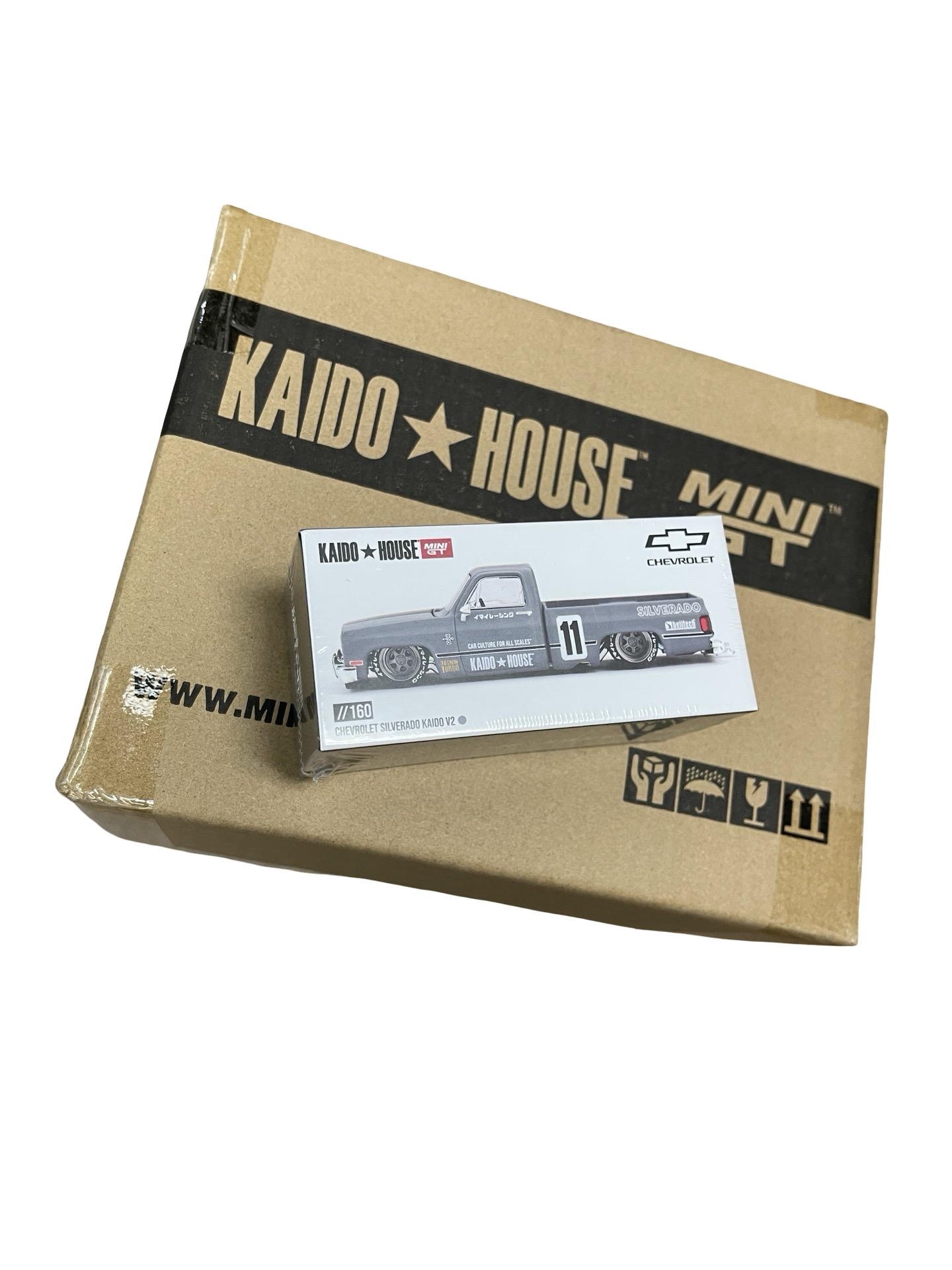MiniGT X Kaido House 1:64 Chevrolet Silverado Kaido V2 – Grey **SEALED CASE**