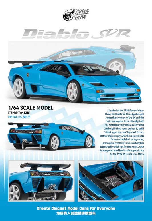 Micro Turbo - 1:64 Custom Diablo SV - Metallic Blue