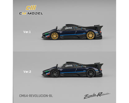 CM Model 1:64 Pagani Zonda Revolucion – Metallic Blue with Carbon Fiber