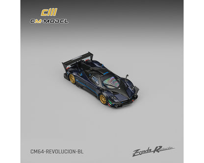CM Model 1:64 Pagani Zonda Revolucion – Metallic Blue with Carbon Fiber