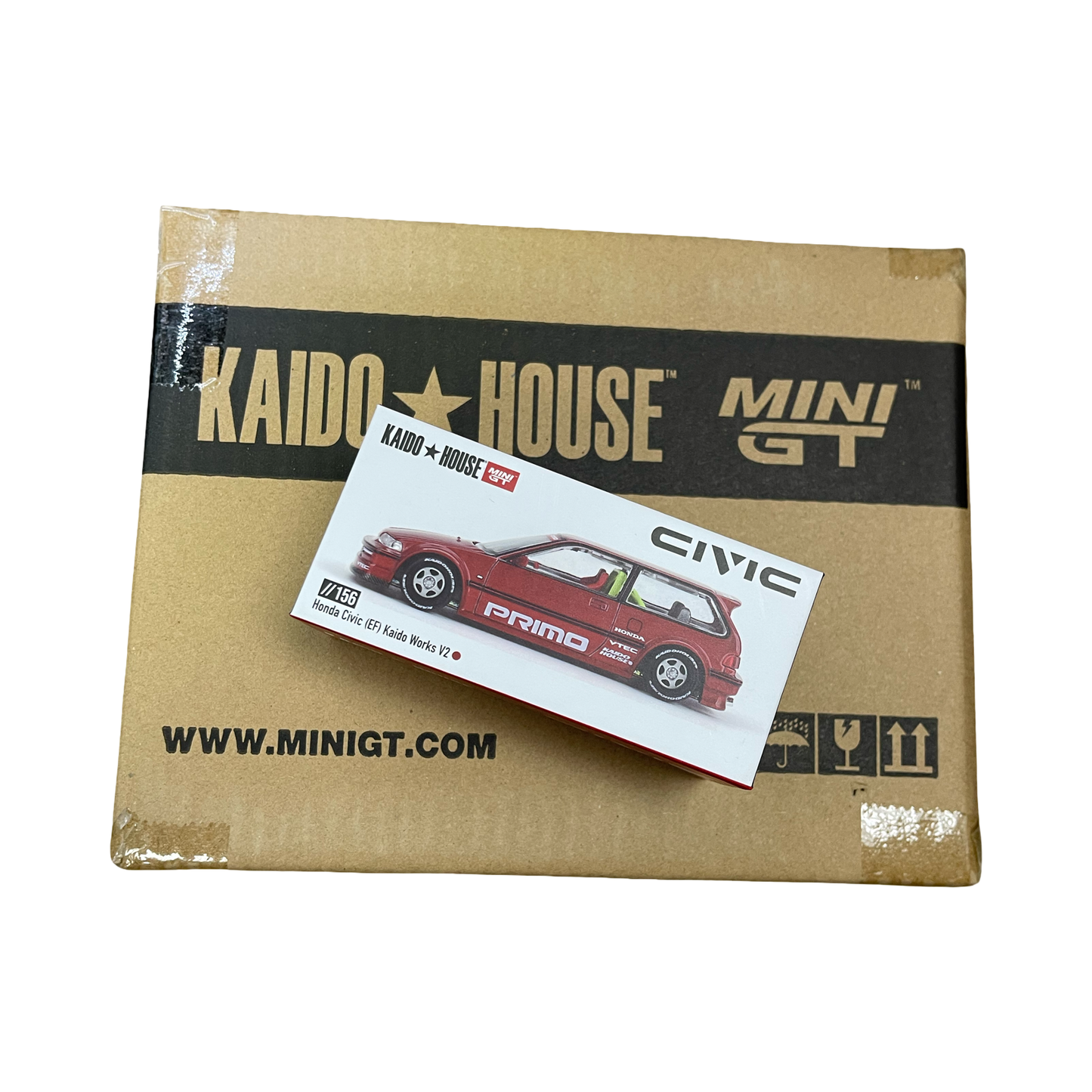 MiniGT X Kaido House 1:64 Honda Civic (EF) Kaido Works V2- M Red **SEALED CASE** Limit 1