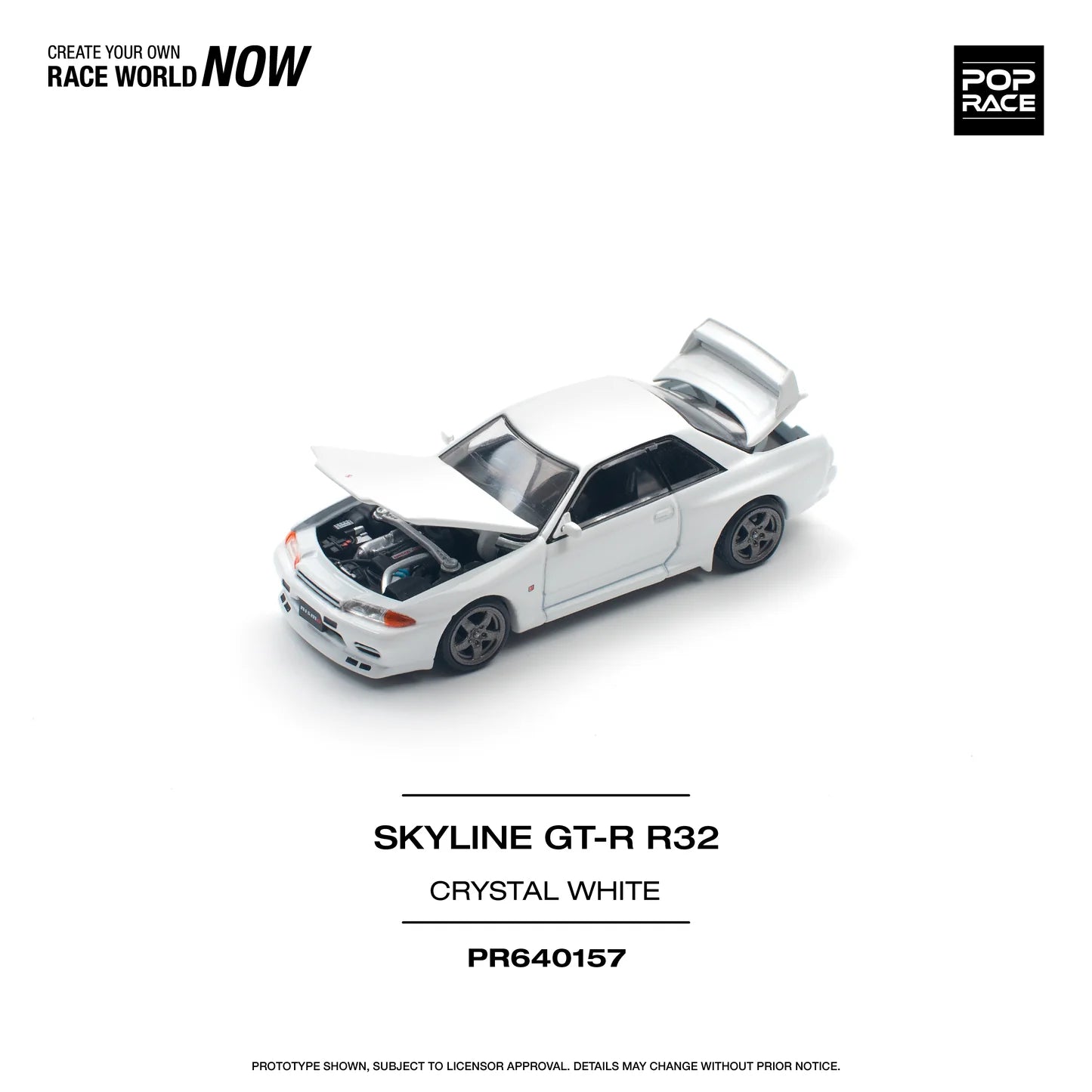 Pop Race 1:64 Nissan Skyline GT-R R32 - Crystal White