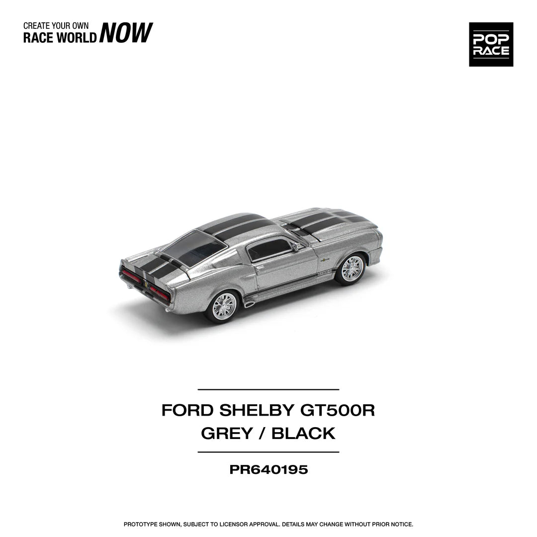 Pop Race 1:64 Shelby Mustang GT500 Gray Metallic with Black Stripes