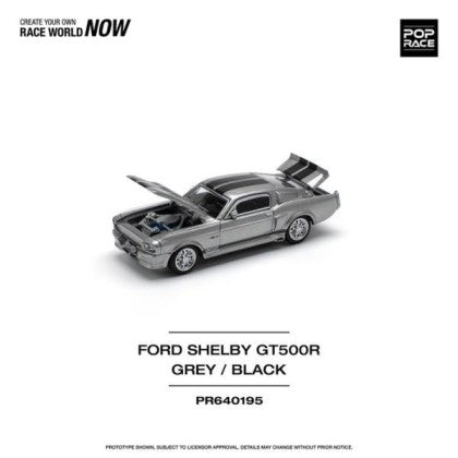 Pop Race 1:64 Shelby Mustang GT500 Gray Metallic with Black Stripes