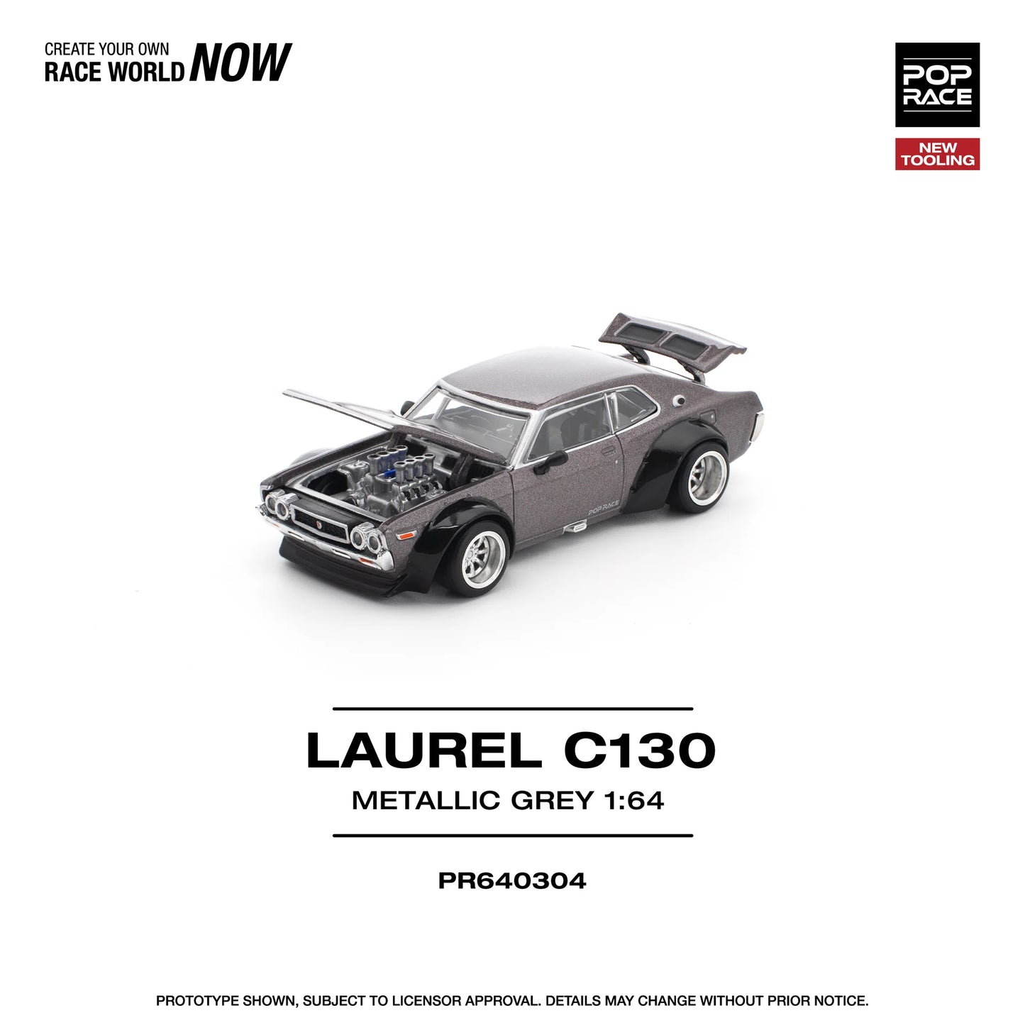 Pop Race 1:64 Laurel C130 - Metallic Grey