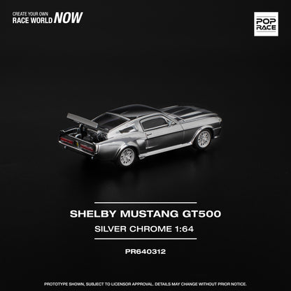 Pop Race 1:64 Shelby Mustang GT500 - Silver Chrome