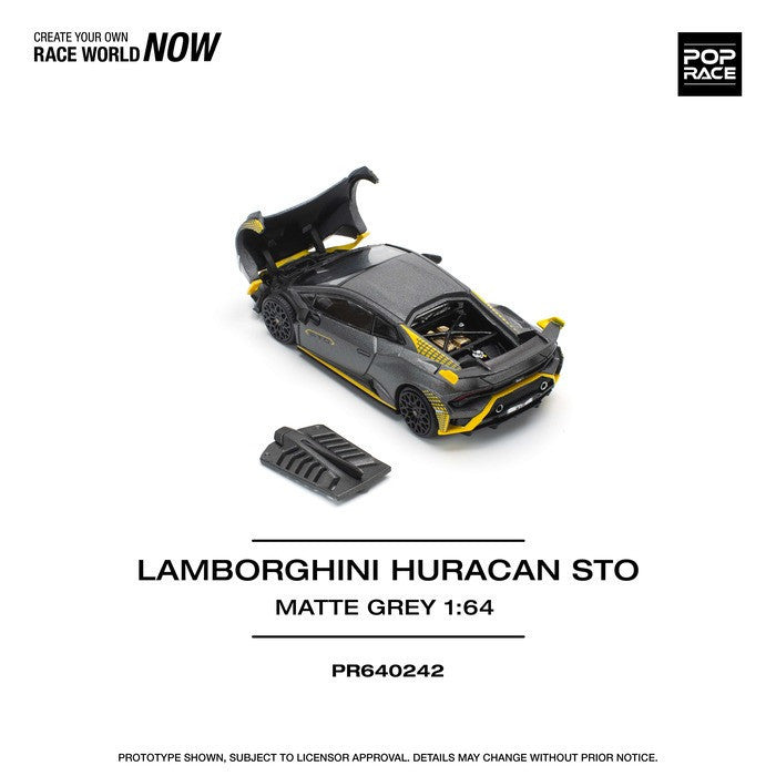 Pop Race 1:64 Lamborghini Huracan STO - Matte Grey