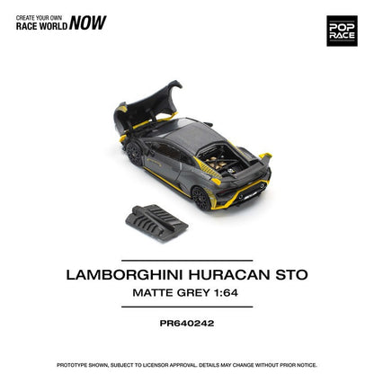Pop Race 1:64 Lamborghini Huracan STO - Matte Grey