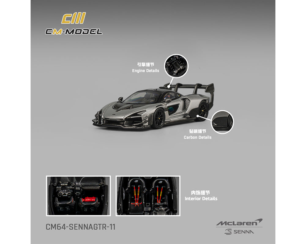 CM Model 1:64 McLaren Senna GTR – Metallic Silver Grey