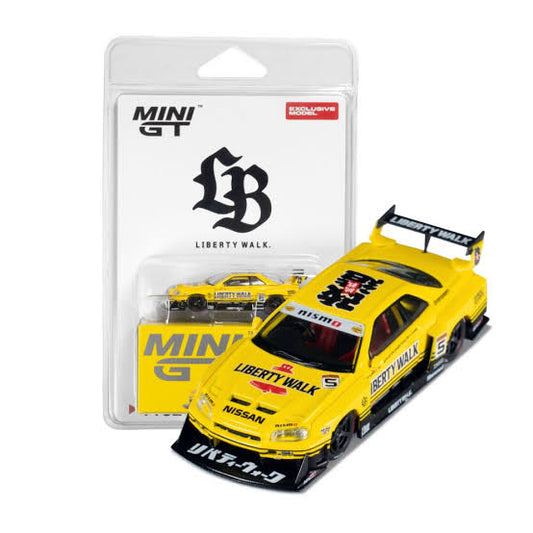 MiniGT 1:64 Nissan LB-ER34 Super Silhouette Skyline Yellow - LBWK Store Exclusive Blister #1182