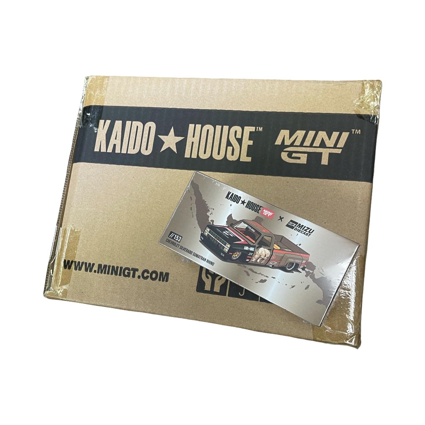 MiniGT X Kaido House X Mizu Diecast 1:64 Chevrolet Silverado “Sumatran Rhino” **SEALED CASE**