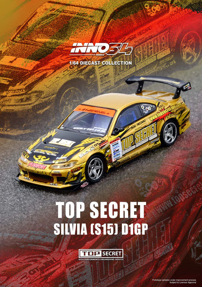 Inno64 1:64 Top Secret Silvia S15 Gold D1 Grand Prix Series Champion 2004