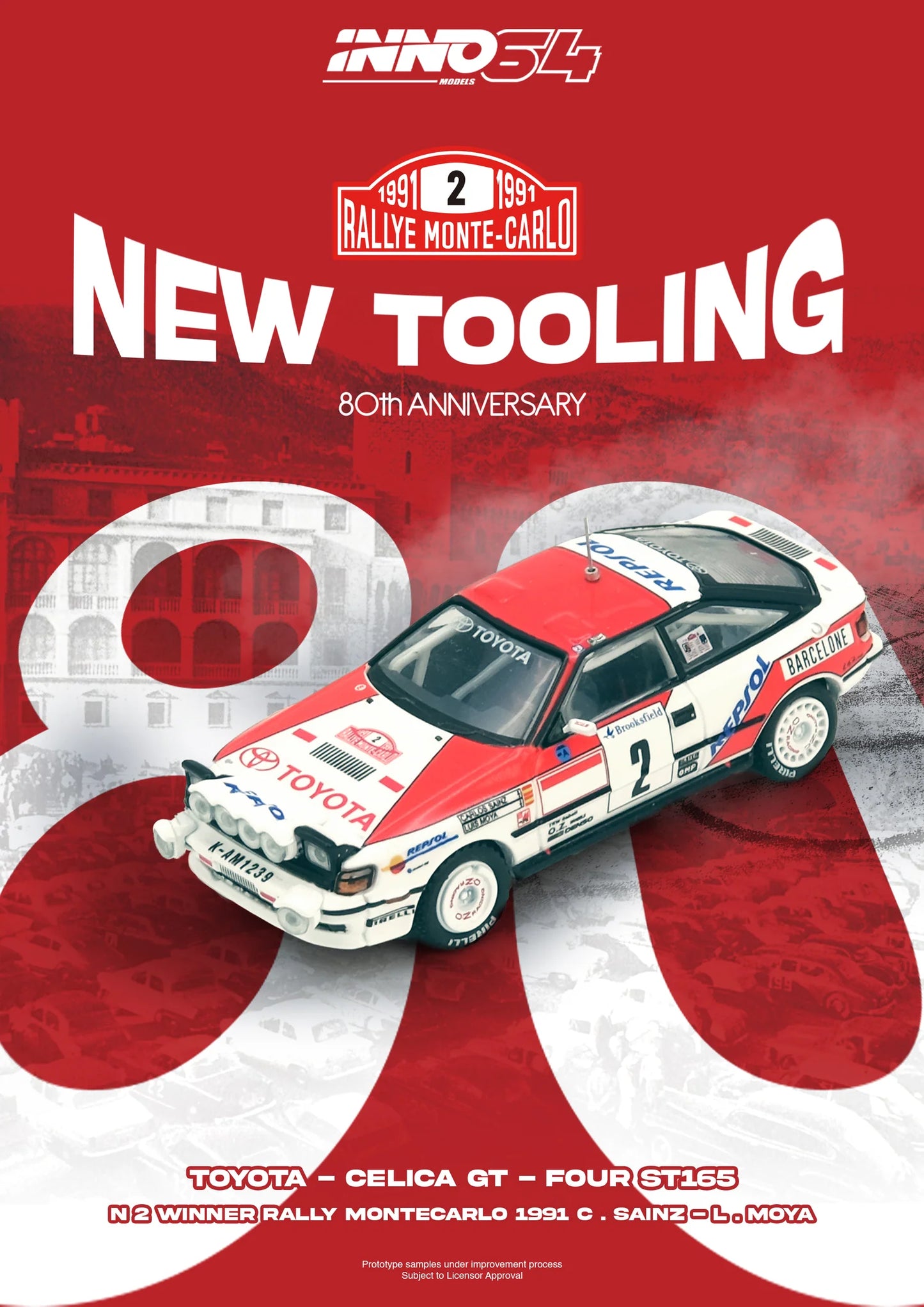 Inno64 1:64 Toyota Celica GT-FOUR (ST165) Winner Rally Monte Carlo 1991