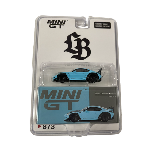 MiniGT 1:64 Toyota GR86 LB-Nation – Baby Blue #873 LBWK Store Exclusive Blister