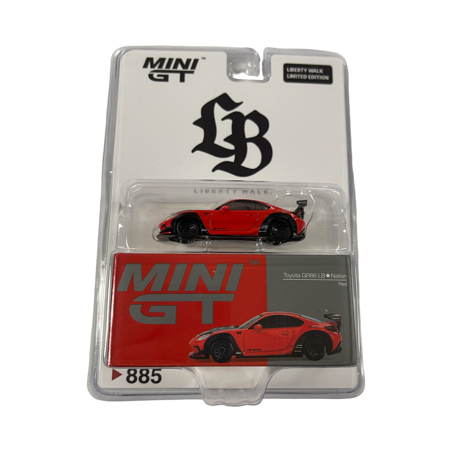 MiniGT 1:64 Toyota GR86 LB-Nation – Red #885 LBWK Store Exclusive Blister