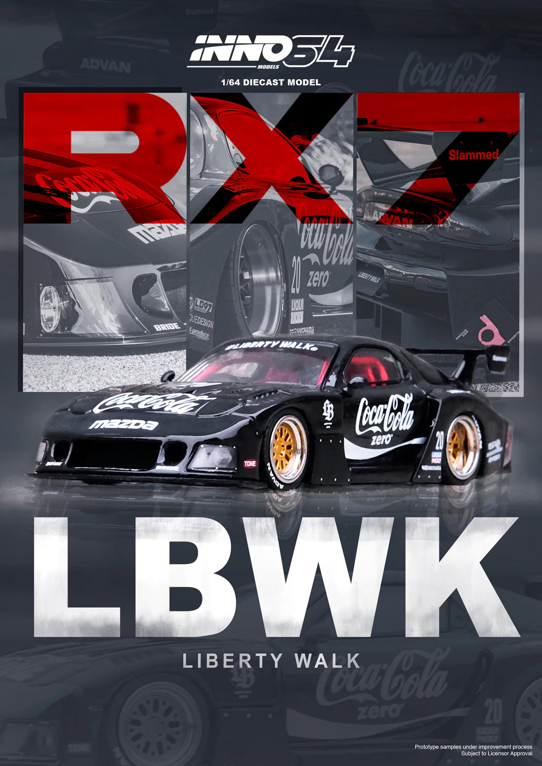 Inno64 1:64 Mazda RX7 FD3S LBWK LB-Super Silhouette - Black