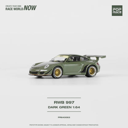 Pop Race 1:64 Porsche RWB 997 - Dark Green