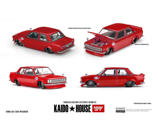 MiniGT X Kaido House 1:64 Datsun 510 Street Nismo V3 – Red