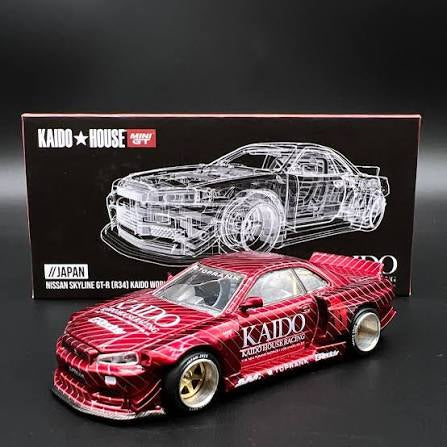 Kaido House 1:64 Shizuoka Hobby Show Nissan Skyline GT-R R34 Red - KHMG057