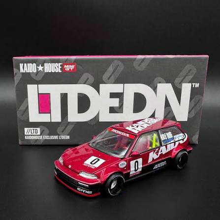 Kaido House 1:64 LTDEDN Honda Civic EF Kanjo Yokohama Edition Red - KHMG141
