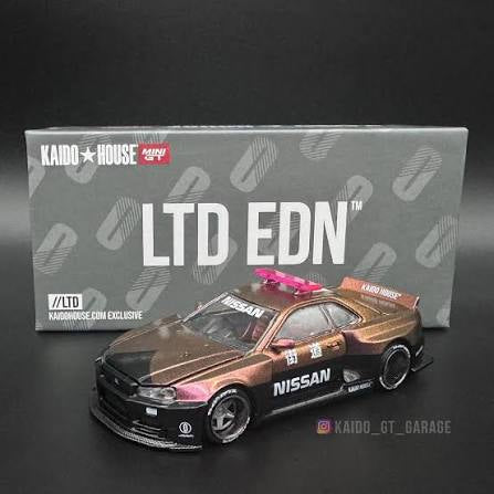 Kaido House 1:64 LTDEDN Nissan Skyline GT-R (R34) Kaido Works V2 Aero Police KaidoHouse Exclusive - KHMG133
