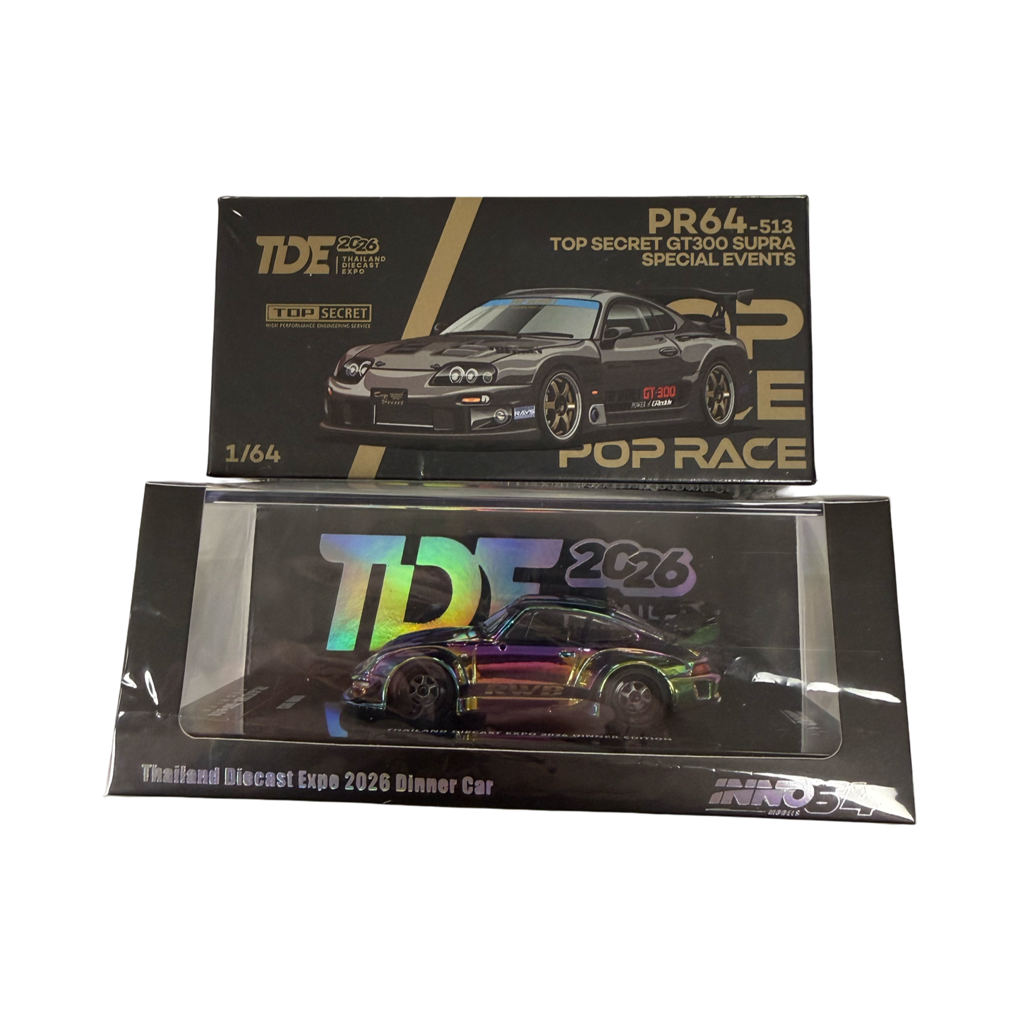 Pop Race X Inno64 1:64 2026 Thailand Diecast Expo TDE Exclusive Dinner Set - RWB & Supra