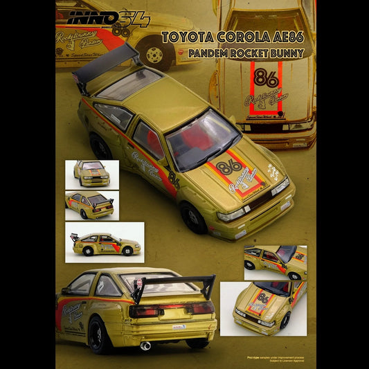 Inno64 1:64 Toyota Corolla AE86 Levin Pandem Rocket Bunny - Gold