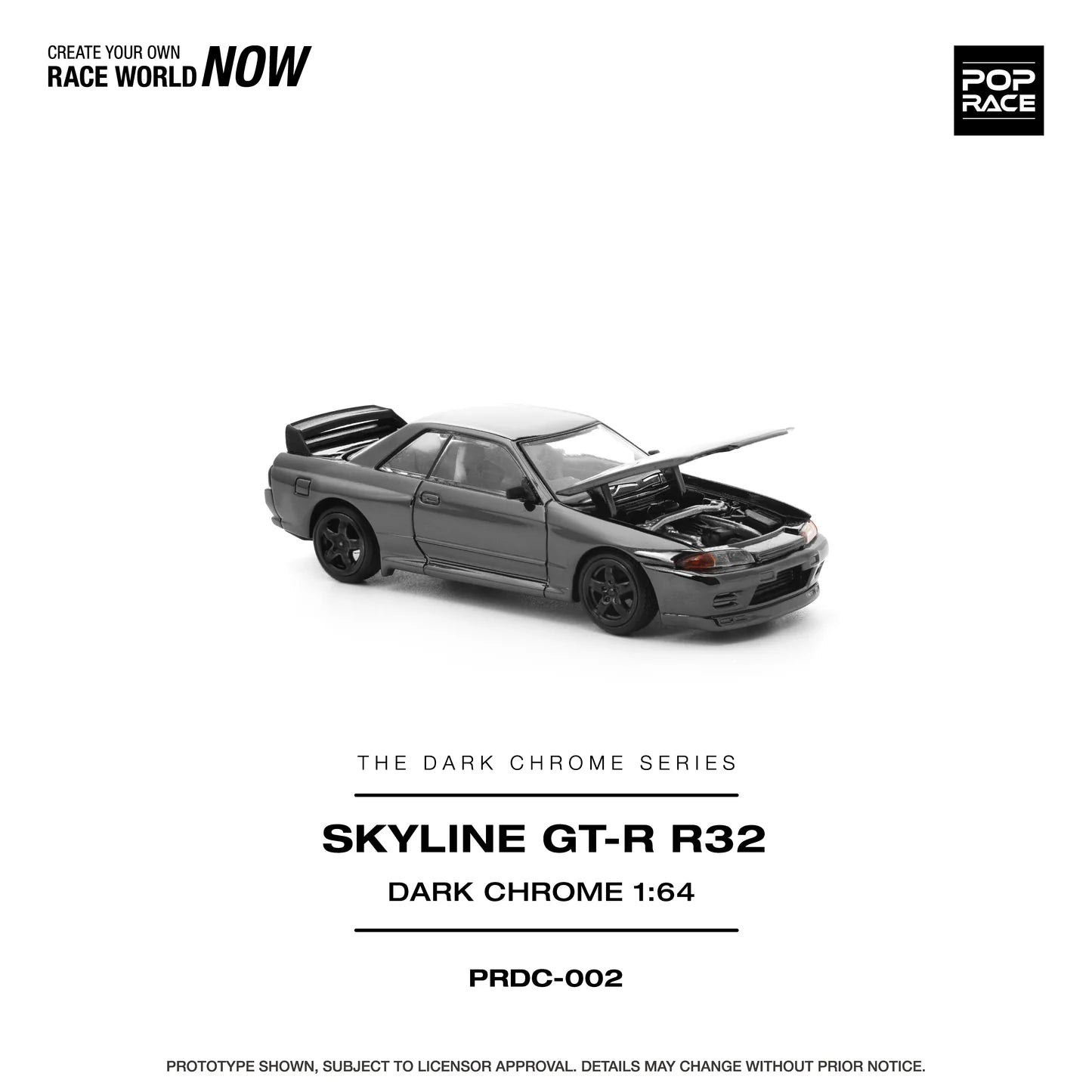 Pop Race 1:64 Nissan Skyline GTR R-32 - Dark Chrome Series