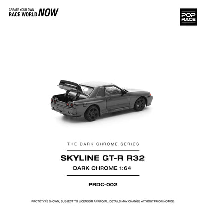 Pop Race 1:64 Nissan Skyline GTR R-32 - Dark Chrome Series