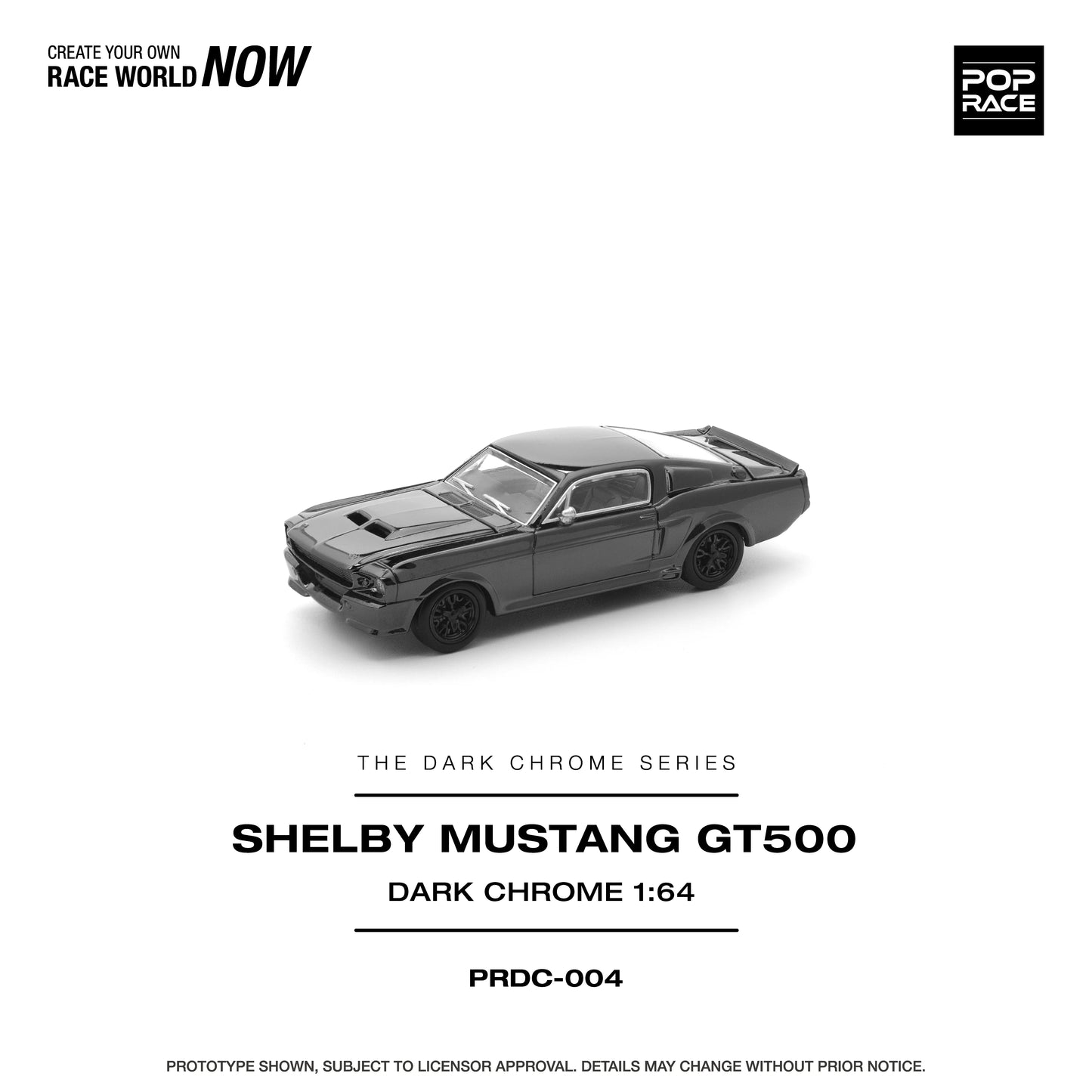 Pop Race 1:64 Ford Shelby Mustang GT500 - Dark Chrome Series