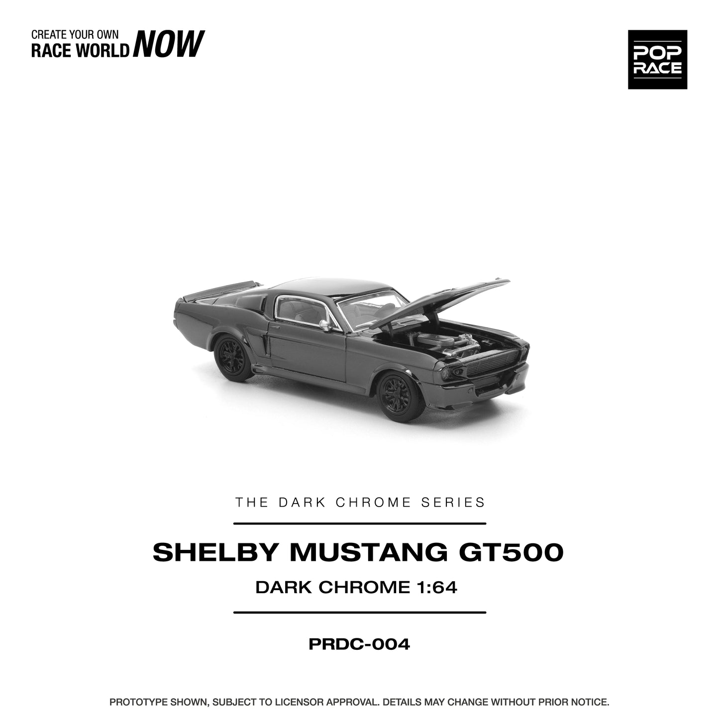 Pop Race 1:64 Ford Shelby Mustang GT500 - Dark Chrome Series
