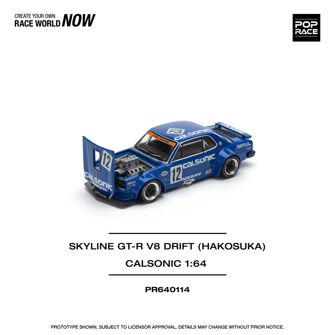 Pop Race 1:64 Skyline GT-R V8 Drift (Hakosuka) - Calsonic