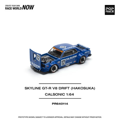 Pop Race 1:64 Skyline GT-R V8 Drift (Hakosuka) - Calsonic
