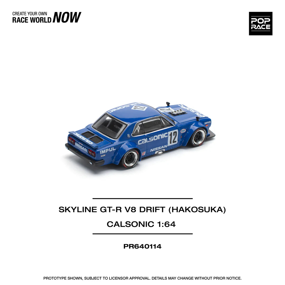Pop Race 1:64 Skyline GT-R V8 Drift (Hakosuka) - Calsonic