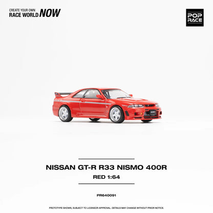 Pop Race 1:64 Nissan GT-R R33 Nismo 400R - Red