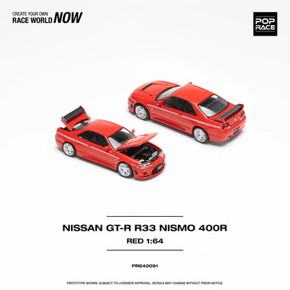 Pop Race 1:64 Nissan GT-R R33 Nismo 400R - Red