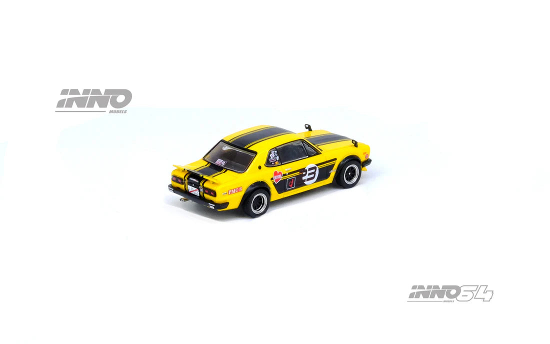 Inno64 1:64 Nissan Skyline 2000 GT-R KPCG10 #2 Outlaw - Yellow