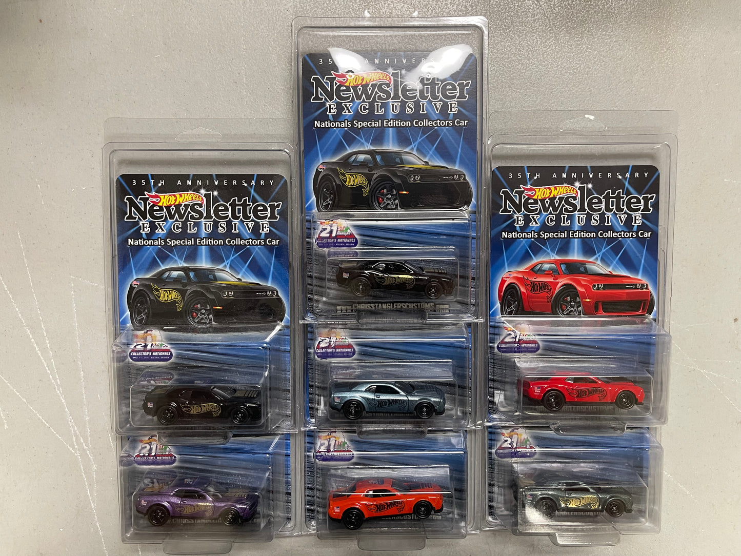 Hot Wheels 1:64 21st Annual Collectors Nationals Newsletter Exclusive Dodge Challenger Complete Set