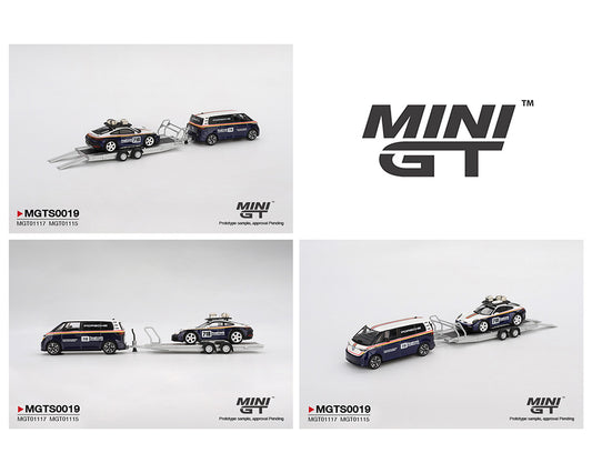 MiniGT 1:64 911 Dakar #718 / Volkswagen ID. Buzz Porsche Centrum Gelderland Roughroads Set #0019