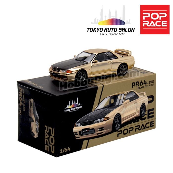 Pop Race 1:64 Nissan Skyline GT-R R32 Gold - Tokyo Auto Salon Kuala Lumpur 2025 Exclusive