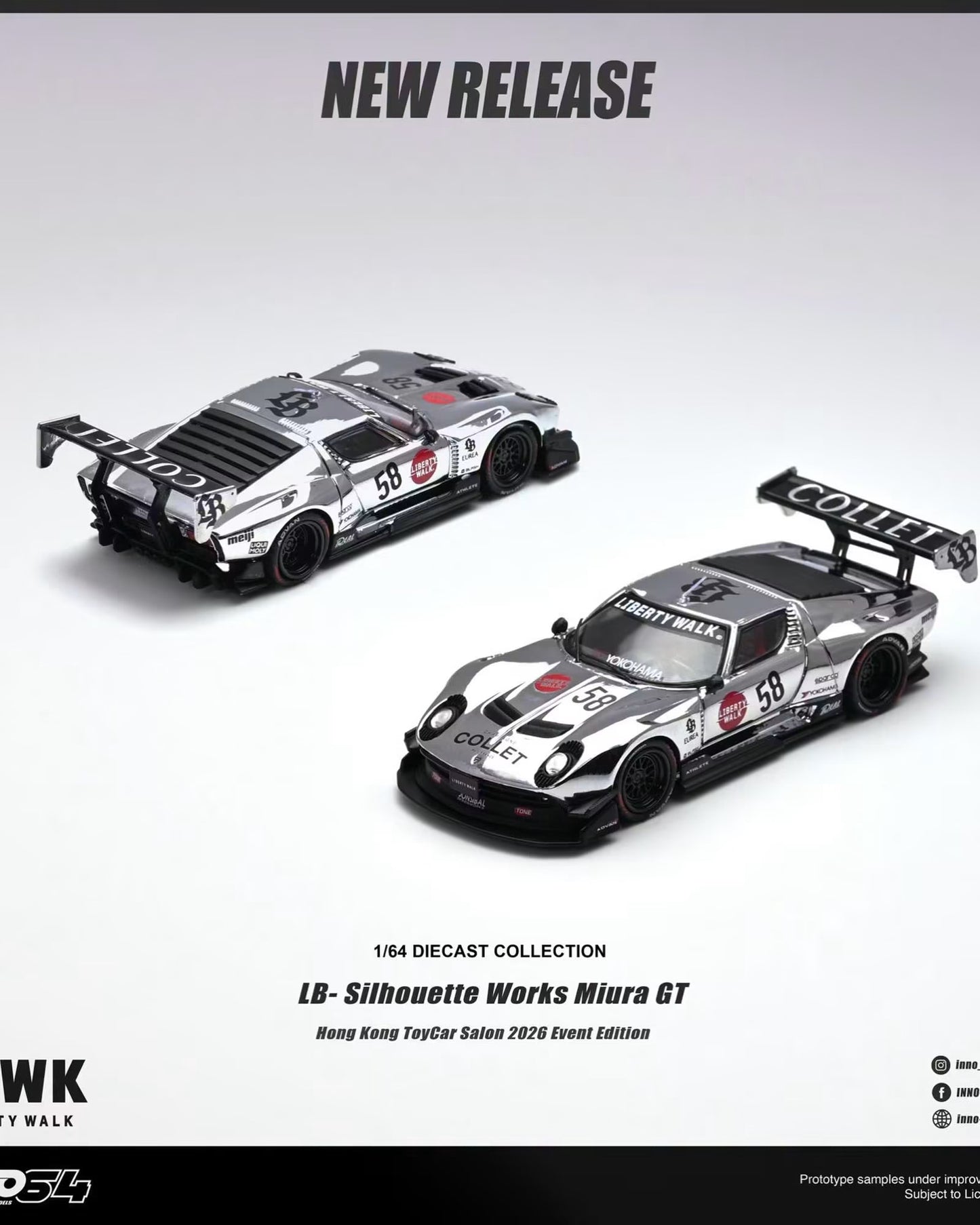Inno64 1:64 2026 Hong Kong Toy Car Salon Exclusive Pair - LB Silhouette Works GT 35GT-RR & Miura GT