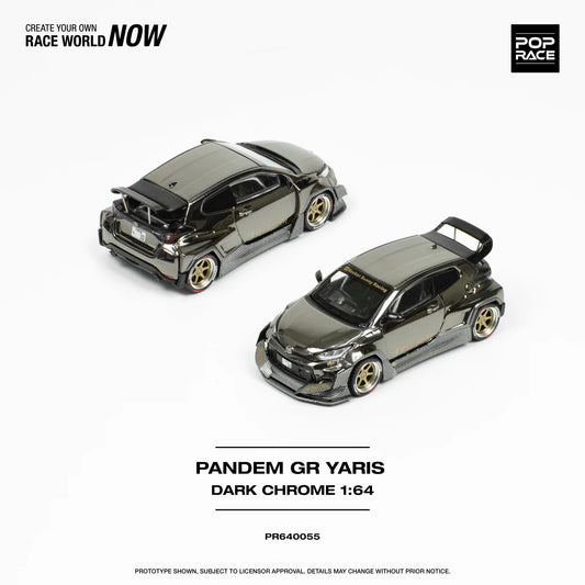 Pop Race 1:64 Pandem GR Yaris - Dark Chrome
