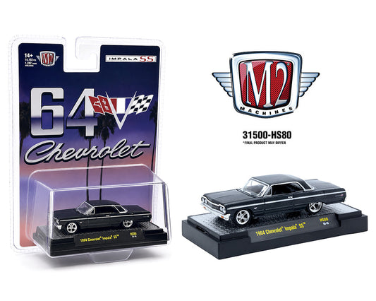 M2 Machines 1:64 1964 Chevrolet Impala Hard Top – Daytona Blue Metallic – Hobby Exclusive