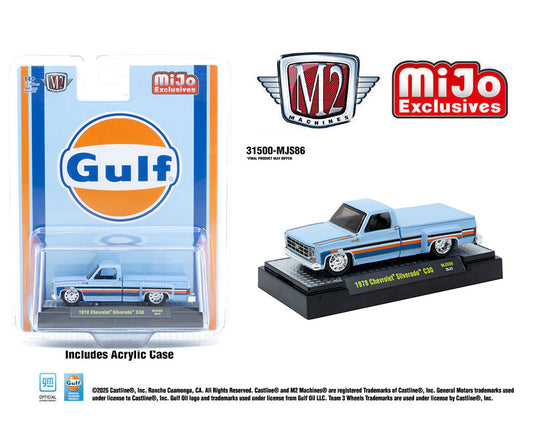 M2 Machines 1:64 1978 Chevrolet Silverado C30 Custom GULF – Blue