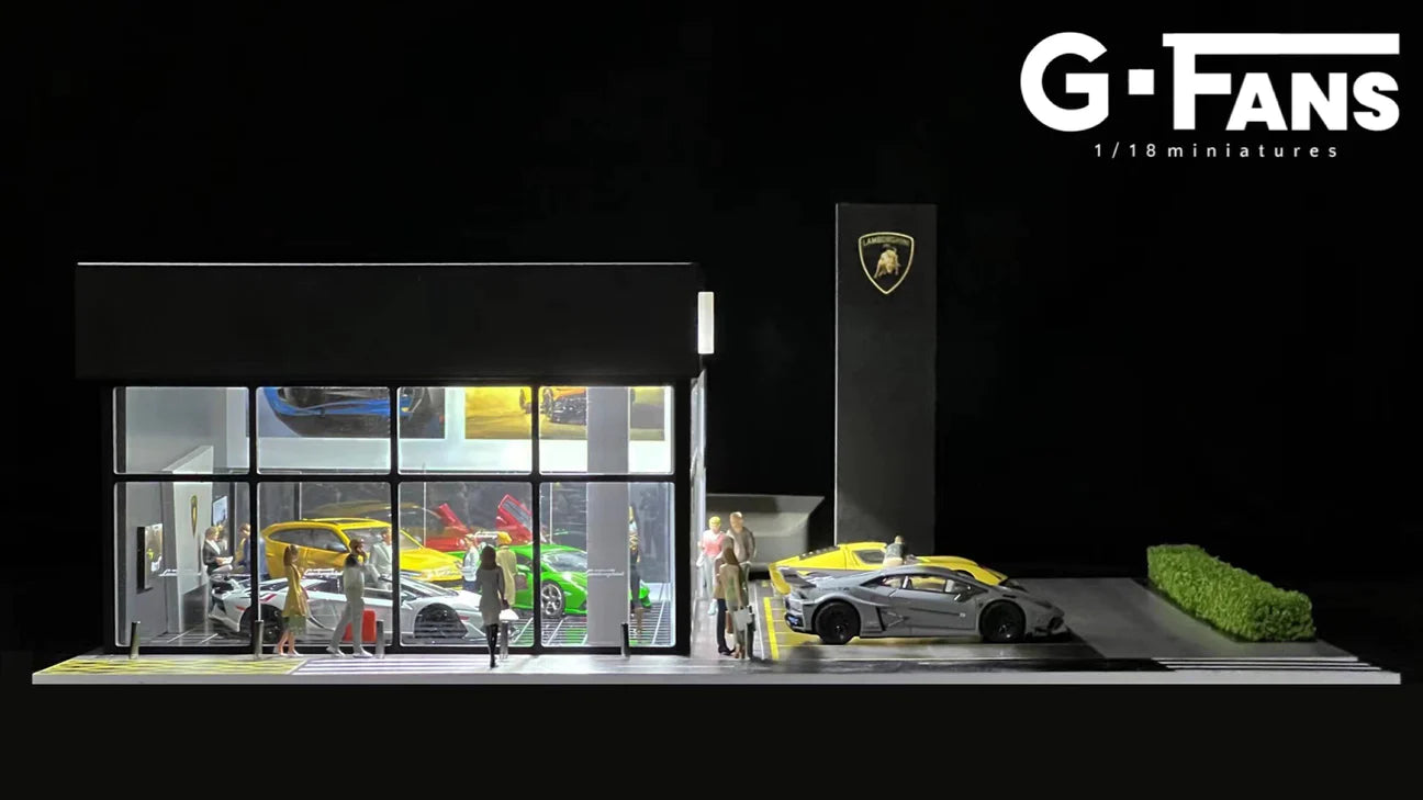 G-Fans 1:64 Diorama Lamborghini Dealership With Service Center - USA Exclusive Version