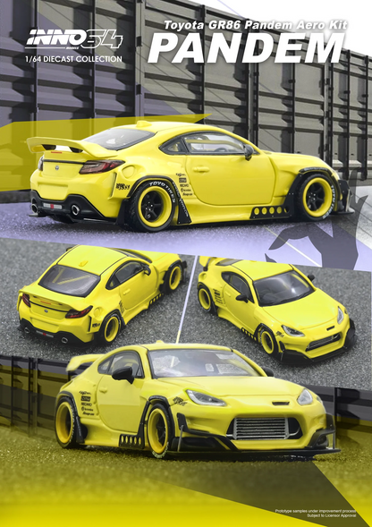 Inno64 1:64 Toyota GR86 Pandem - Yellow