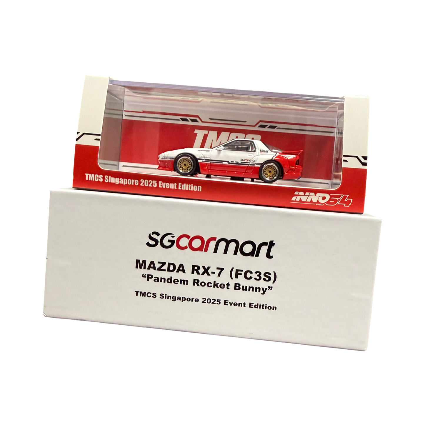 Inno64 x SGCARMART 1:64 Mazda RX-7 (FC3S) “Pandem Rocket Bunny” TMCS Singapore 2025 Exclusive