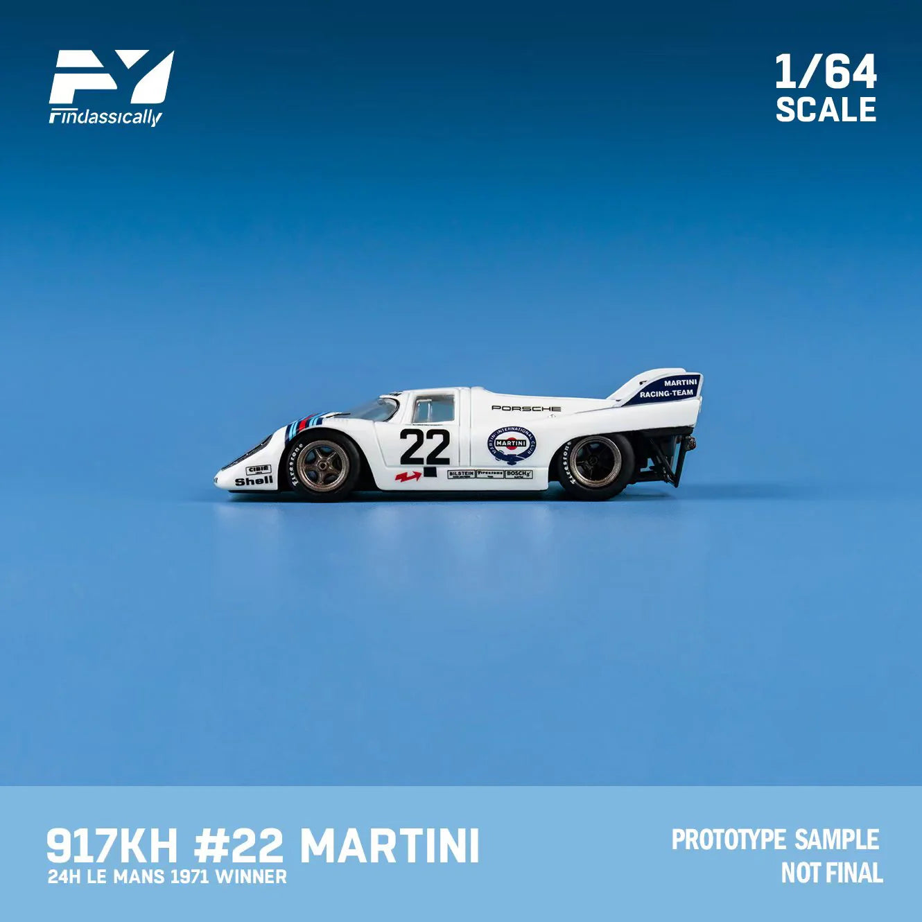 Finclassically 1:64 Porsche 917 White #22 - Martini