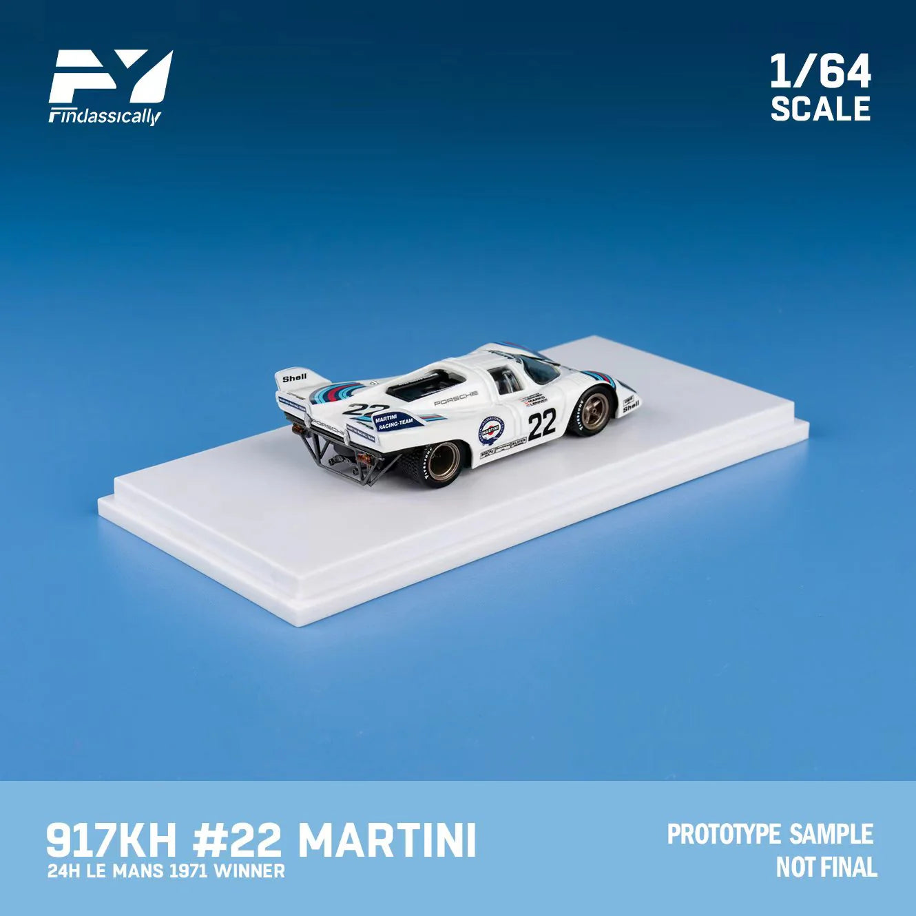 Finclassically 1:64 Porsche 917 White #22 - Martini